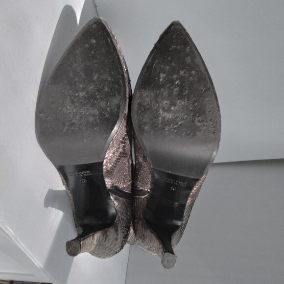 Charles David  Real Snakeskin Stiletto Heel Pointy Toe Knee High Boots Size 10 - Picture 8 of 16